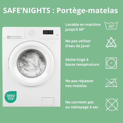 SAFE'NIGHTS 2 EN 1 : TAPIS DOUCEUR + ALÈSE DE SÉCURITÉ