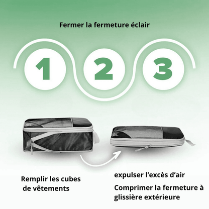 PACK COMPRESS'BAG : ORGANISATEURS COMPACT DE VALISE 5 PIÈCES