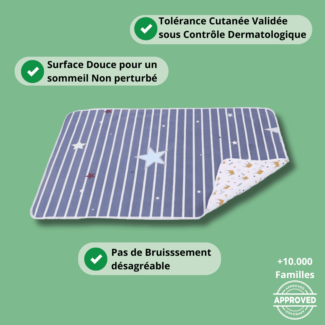 SAFE'NIGHTS 2 EN 1 : TAPIS DOUCEUR + ALÈSE DE SÉCURITÉ