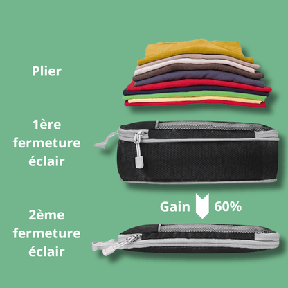 PACK COMPRESS'BAG : ORGANISATEURS COMPACT DE VALISE 5 PIÈCES