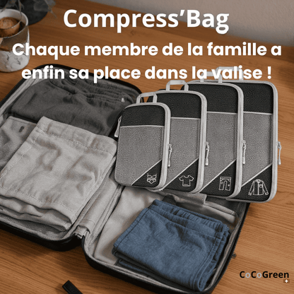 PACK COMPRESS'BAG : ORGANISATEURS COMPACT DE VALISE 5 PIÈCES