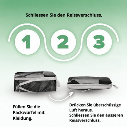 [de] Compress'Bag Schliessen Sie den Reissverschluss 1 2 3