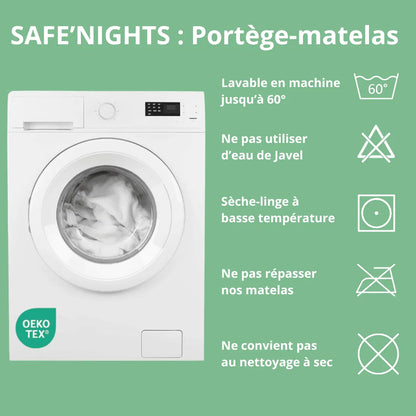 SAFE'NIGHTS 2 EN 1 : TAPIS DOUCEUR + ALÈSE DE SÉCURITÉ